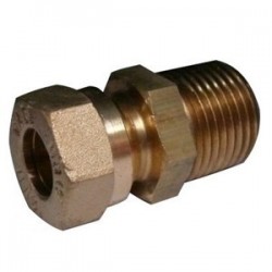 15mm x 12,7mm koperen buis naar moereind BSP