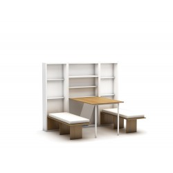 Opklapbare eettafel en bank
