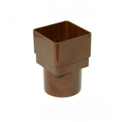 Square Line koppelstuk van vierkant naar rond 65mm Bruin